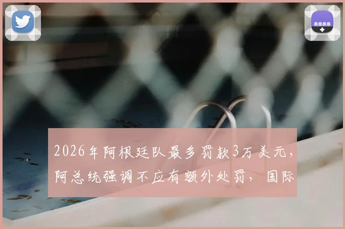 2026年阿根廷队最多罚款3万美元，阿总统强调不应有额外处罚，国际足联规则解读